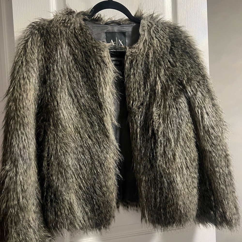 Armani exchange fur jacket